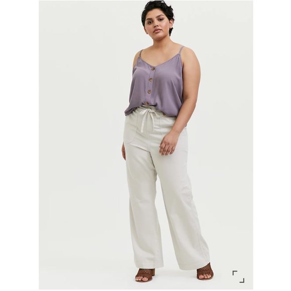 Torrid IVORY DRAWSTRING WIDE LEG PANT Size 12 - Picture 4 of 9